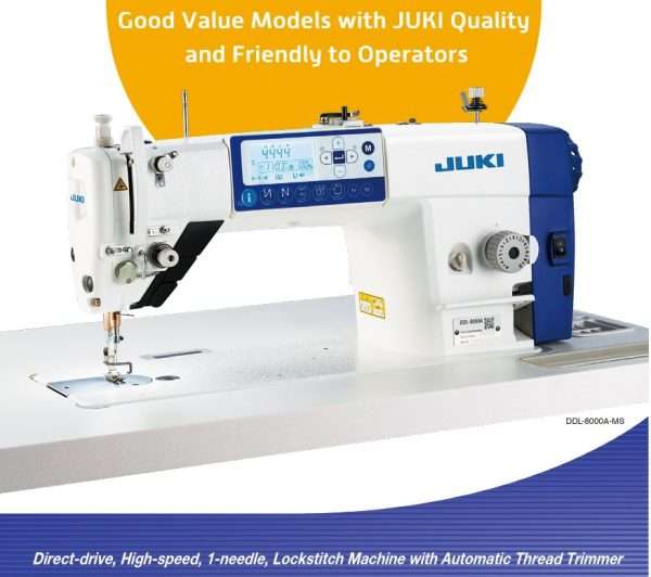 Juki DDL-8000A - Direct Drive 1-Needle Fully Automatic Lockstitch Sewing Machine - Complete Unit